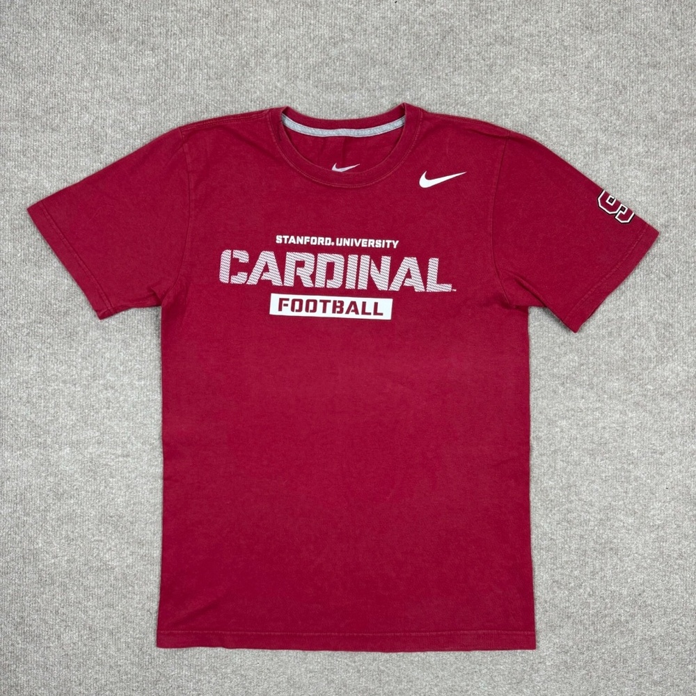 Stanford Cardinal Men's Shirt Red S Short Sleeve NCAA Football Casual Outdoor